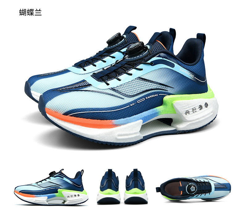 2025New Hollow Popcorn Carbon Plate Soft Sole Running Shoes for Men Training Combat High Elastic Shock Absorption Breathable Sports Shoes