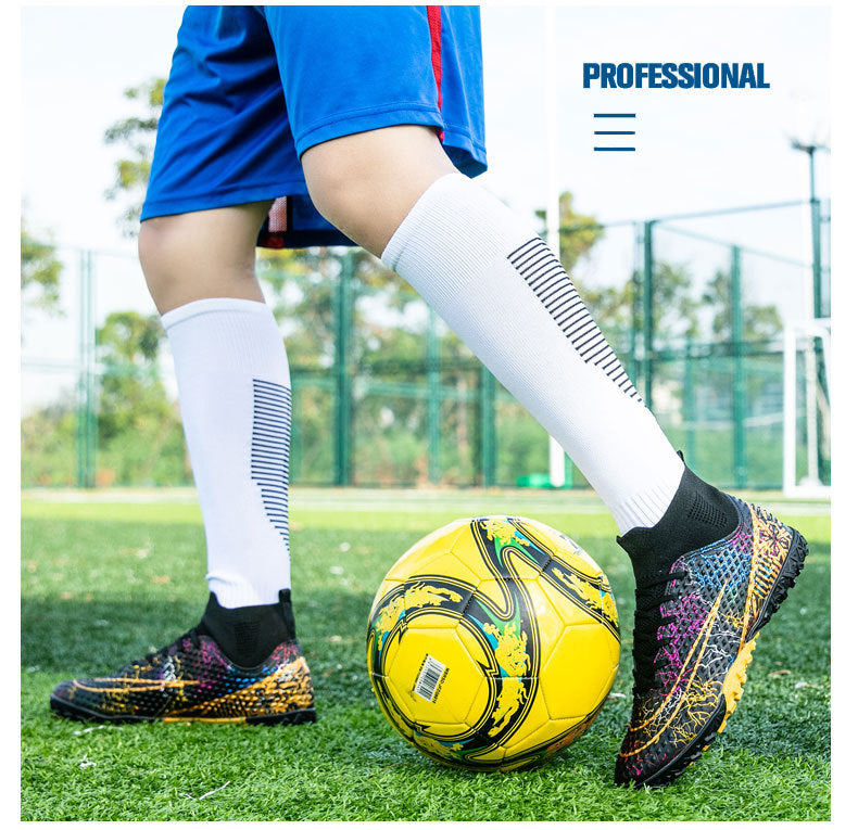 New high-top soccer shoes for men and women AG Spike TF Broken Nail Youth Student Grassland Competition Training Shoes