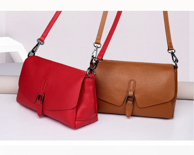 Women's Genuine Leather Bag for Middle-aged Moms, Large Capacity Soft Cowhide Underarm Bag, Single Shoulder Crossbody Bag, Shiling Bag, Spring New Model