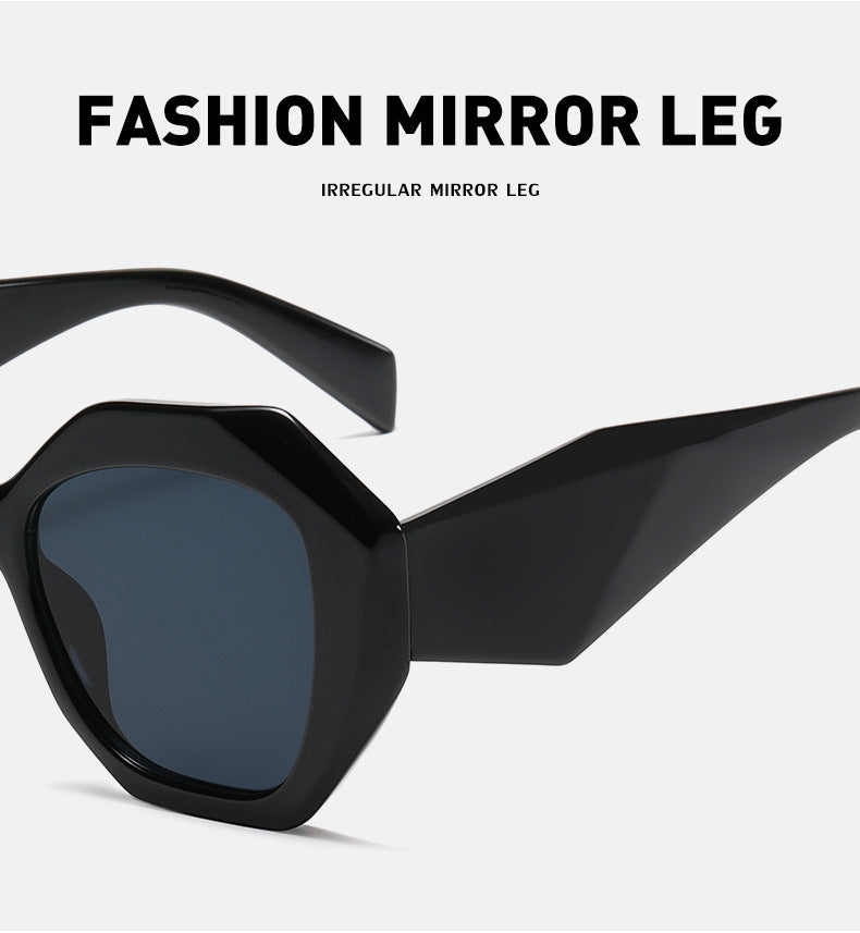 Sunglasses for Women New Irregular Frame Sunglasses for Women European and American Trendy Large Frame Sunglasses Sun Protection Glasses