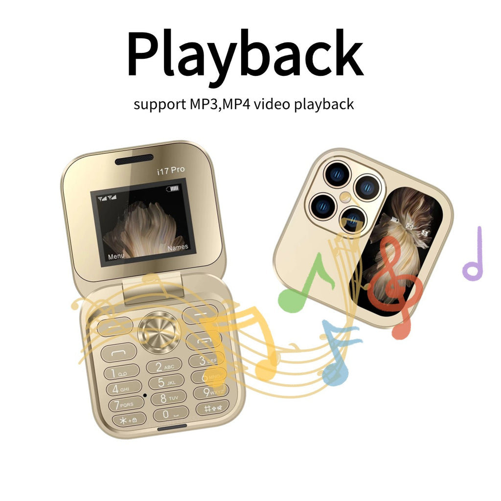 Hot Selling Exquisite Appearance Mini Folding Feature Phone Flip Cover Elderly Button Phone Pocket Phone