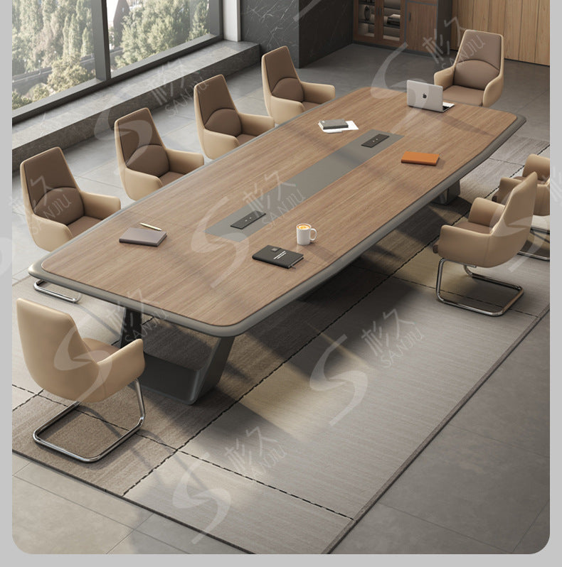 Office Conference Table Long Table Simple Modern Long Strip Table Conference Room Table and Chair Set Lacquered Large Employee Training Table