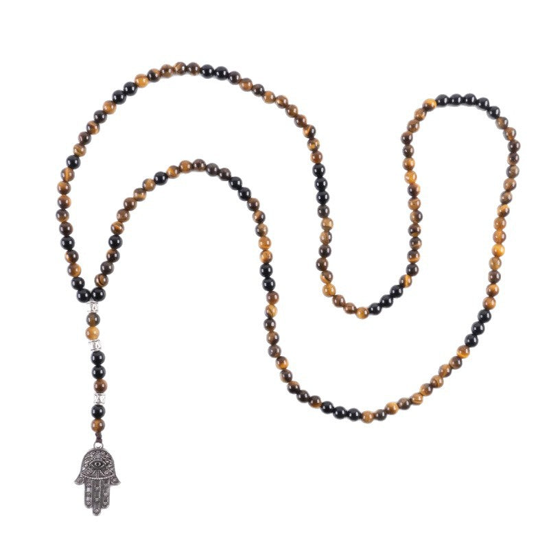 European and American fashion new white turquoise amethyst bracelet108Lotus Pendant Bracelet with Buddhist Beads