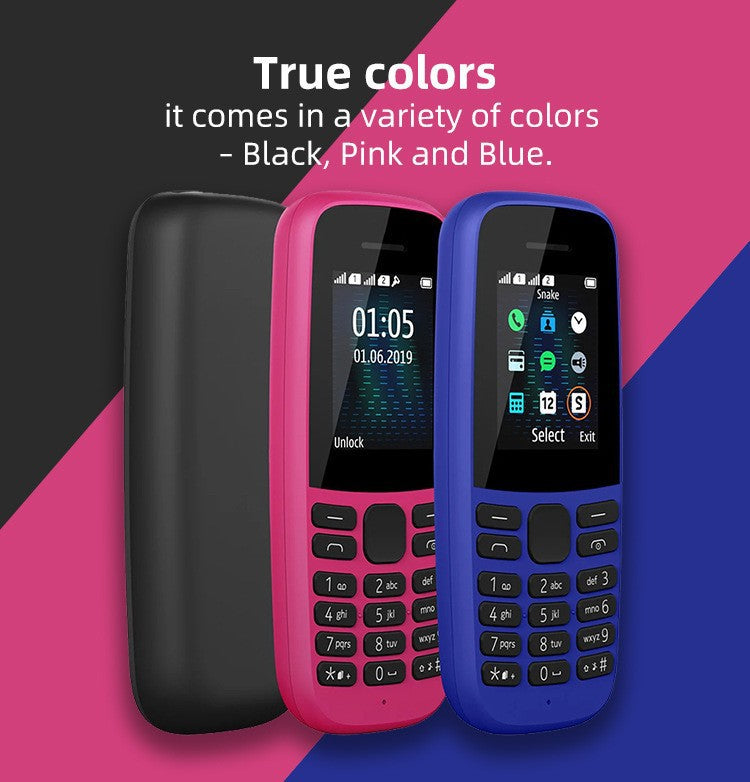 Popular105Dual SIM Senior Phone2G GSM Straight button phone non-smartphone factory wholesale