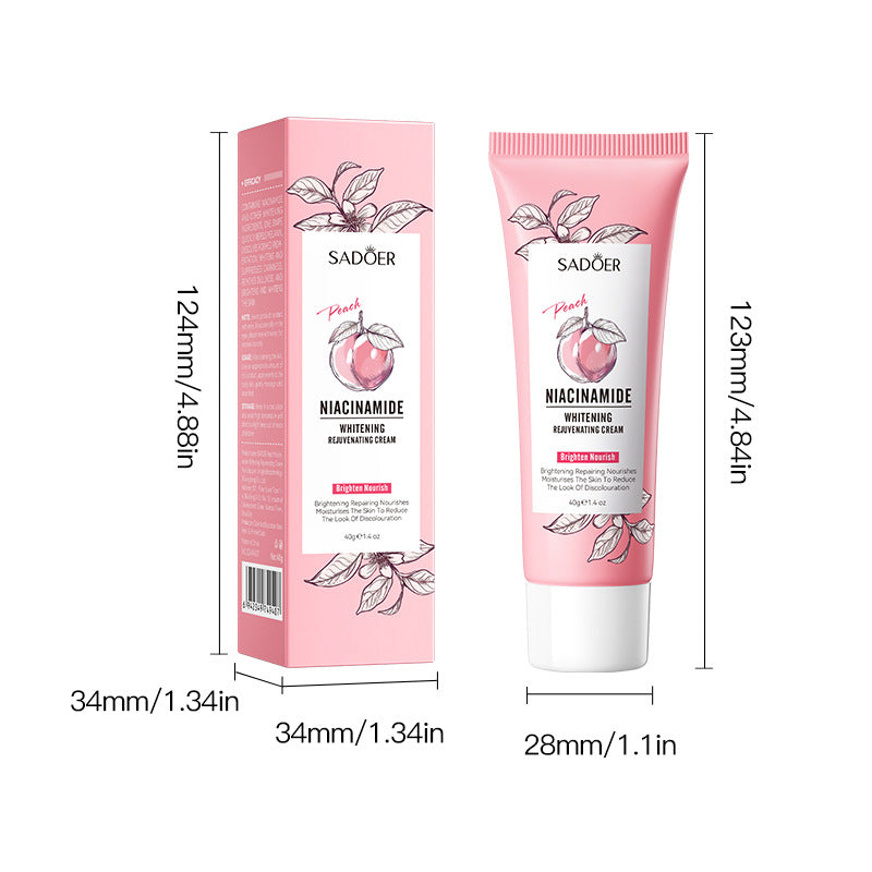 Full English Peach Niacinamide Whitening and Rejuvenating Cream SADOER Moisturizing Body Lotion  Wholesale