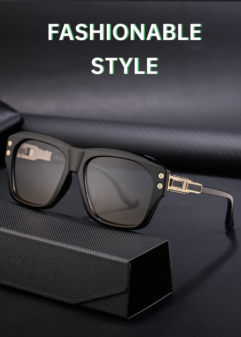 European and American Fashion Large Square Frame Sunglasses for Men High-end Sun Protection Sunglasses Men's Trendy Glasses sunglasses