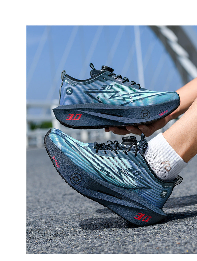 Summer New Fashion Breathable Comfortable Durable Running Shoes Men's Shoes Real Carbon Plate Cushioning High Elasticity Couple Sports Shoes