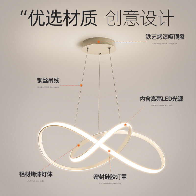 2025New led Ultra-thin Modern Minimalist Nordic Irregular Strip Dining Pendant Light Living Room Bedroom Light Full Spectrum Lighting Fixture