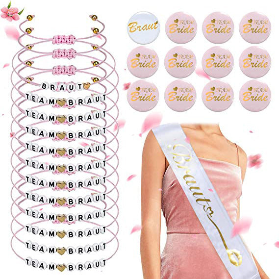 Best Friend Friendship Bracelet Women's Gift6mm Beaded Elastic Cord Spacer Bead Bracelet Letter Heart Bracelet