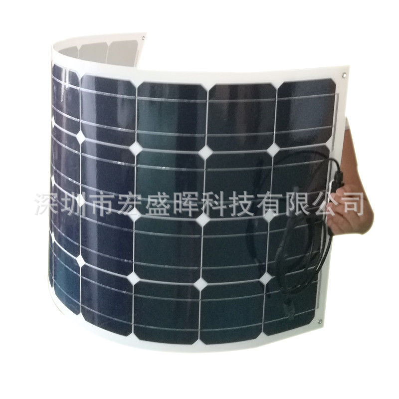 100W Monocrystalline Solar Panel18V Charging Board Flexible Solar Panel Light Photovoltaic Cell Yacht Assembly