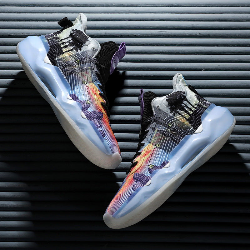 2025New Fashion Rubber Sole Sports Trendy Shoes for Teenagers, Personalized Professional High-Top Wear-Resistant Basketball Shoes