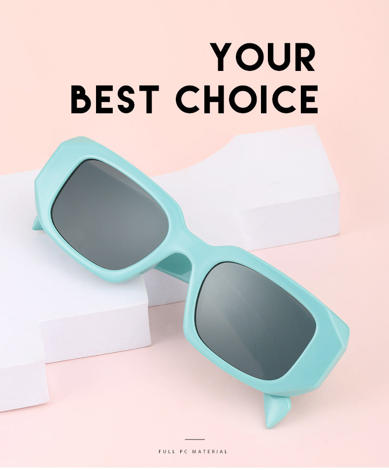 Irregular Square Frame Sunglasses for Women Trendy European and American Fashion Small Frame Wide Leg Sunglasses UV Protection sunglasses