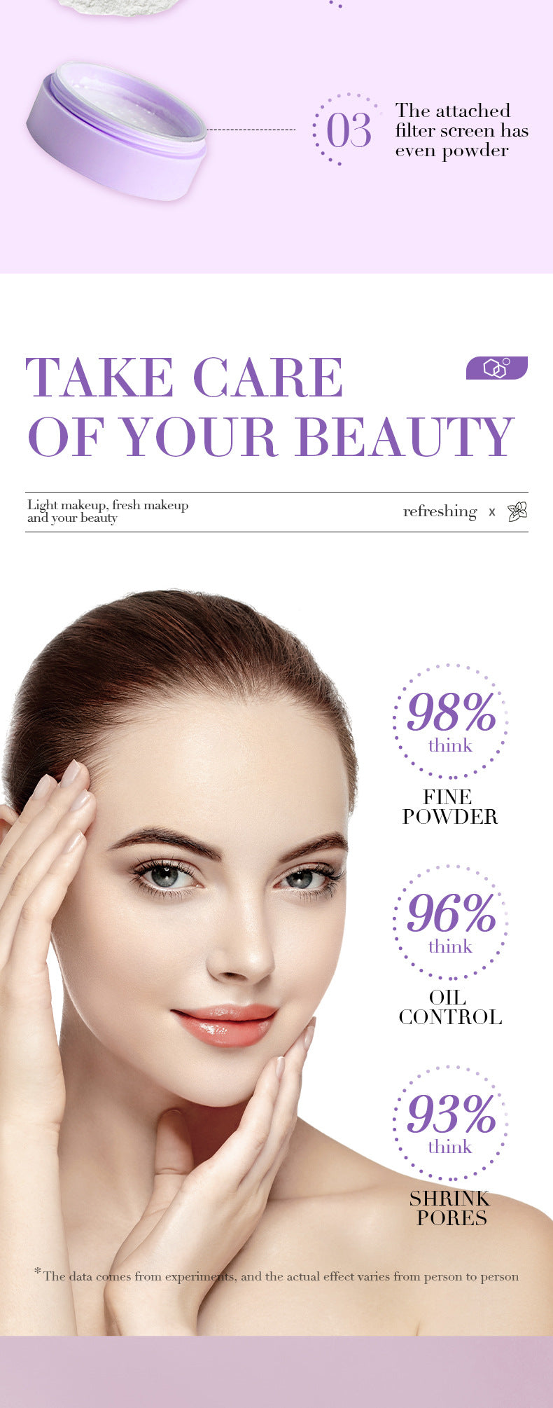 Full English Makeup SADOER Mineral Loose Powder Refreshing Lightweight Setting Concealer Powder  Wholesale