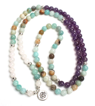 Amethyst Bracelet Men's Volcanic Stone Long Blue Point Bracelet Pyrite White Pine Braided Bracelet