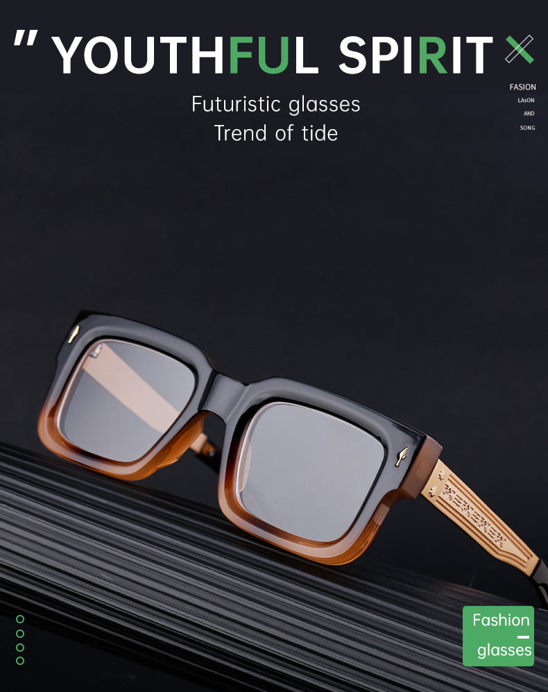 Fashion Square Frame Non-Prescription Glasses for Men, Can Be Fitted with Prescription Lenses, Optical Frame, Small Frame Glasses, Hot Sale