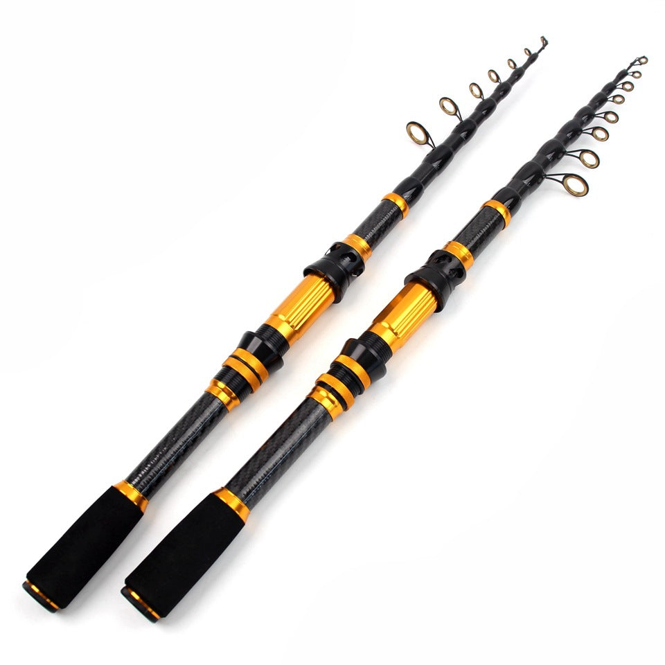 Manufacturer Wholesale New Short Section Sea Rod Carbon Fiber Telescopic Universal Fishing Rod Portable Lure Rod European and American Fishing Gear