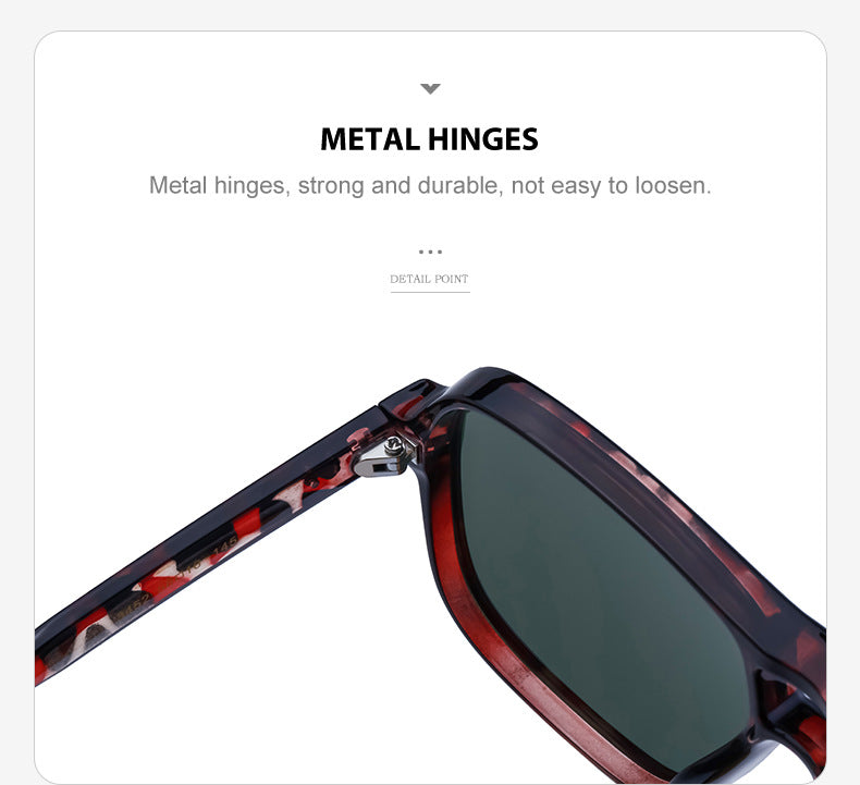 European and American Retro Double Bridge Sunglasses for Men, Large Frame Driving Sunglasses, Men's Outdoor Hiking Sun Protection Glasses shades