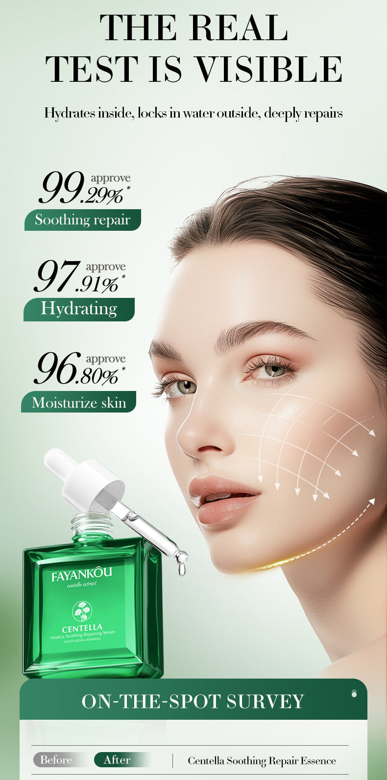 Centella Asiatica Moisturizing Essence FAYANKOU Soothing and rejuvenating serum cross-border wholesale