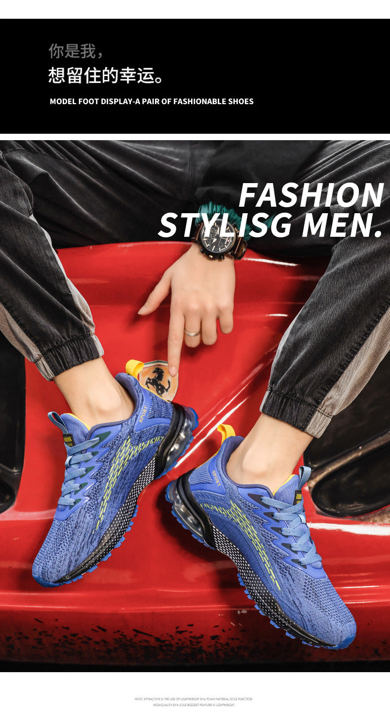 New Fashion Jelly Sole Men's Shoes Flyknit Breathable Casual Shoes Student Running Sports Shoes Export Men's Shoes