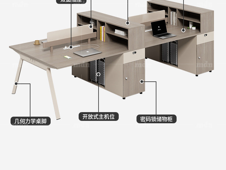 Staff Desk Office Desk and Chair Set Simple Modern Office Partition Computer Desk Employee Desk Six-Person Booth