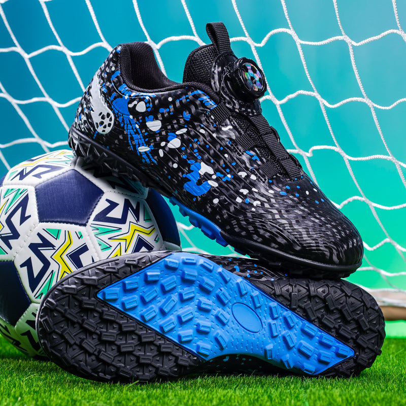 Rotating Button New Children's Soccer Shoes Girls' Spike Training Shoes Girls' Elementary School Sneakers Sports Shoes