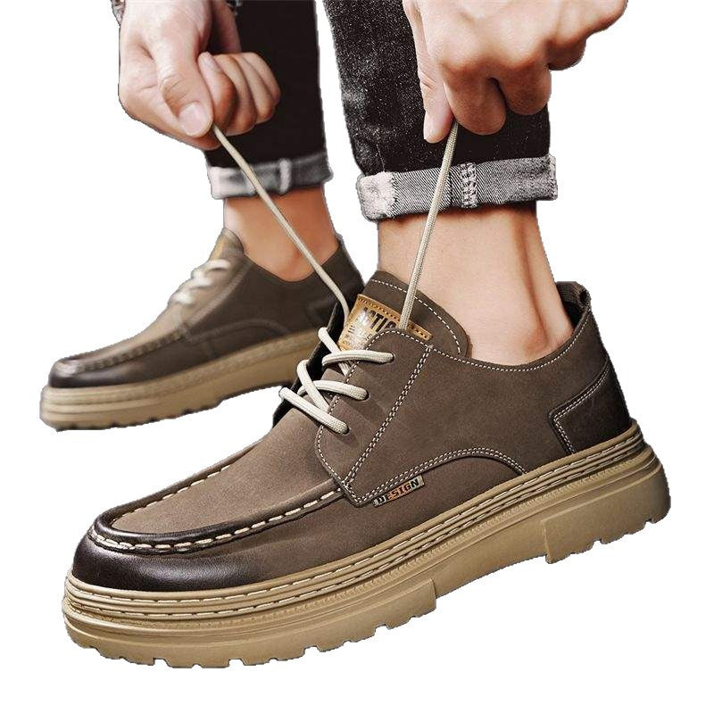 Men's Shoes Invisible Height Increase Martin Boots Men's Versatile Retro British Style Sports Casual Outdoor Work Trendy Boots