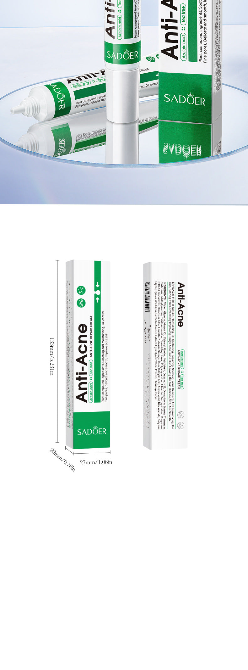 Cross-border Acne Treatment Cream20g Hydrating Moisturizing Anti-Acne Face Cream Wholesale from Foreign Trade Manufacturer