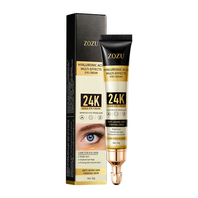 24K Gold Eye Cream ZOZU Hyaluronic Acid Hydrating and Moisturizing Eye Cream for Eye Wrinkles Cross-Border Wholesale