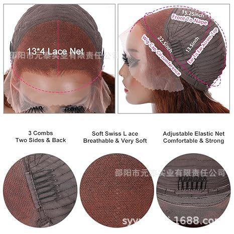 13x4 Reddish Brown Lace Front Wigs For Women Synthetic Wigs