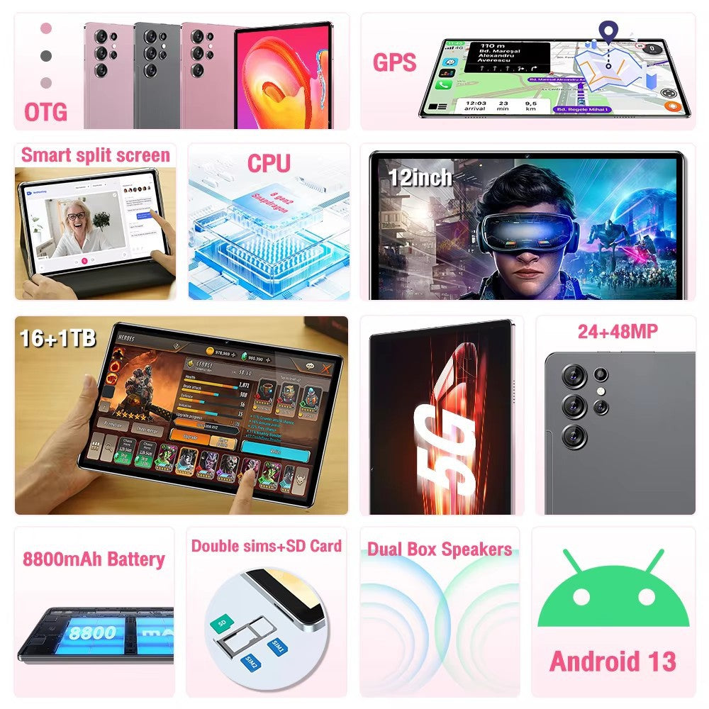 Popular S25 Ultra pro Android Smart Tablet PC10.1Inch5g Business Tablet for Calls