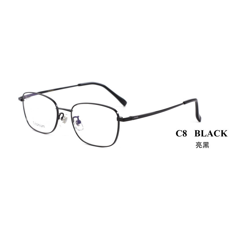 Business Half Titanium Glasses Frame Square Frame Men and Women Universal Glasses Frame Lightweight Metal Frame Light Luxury Sense