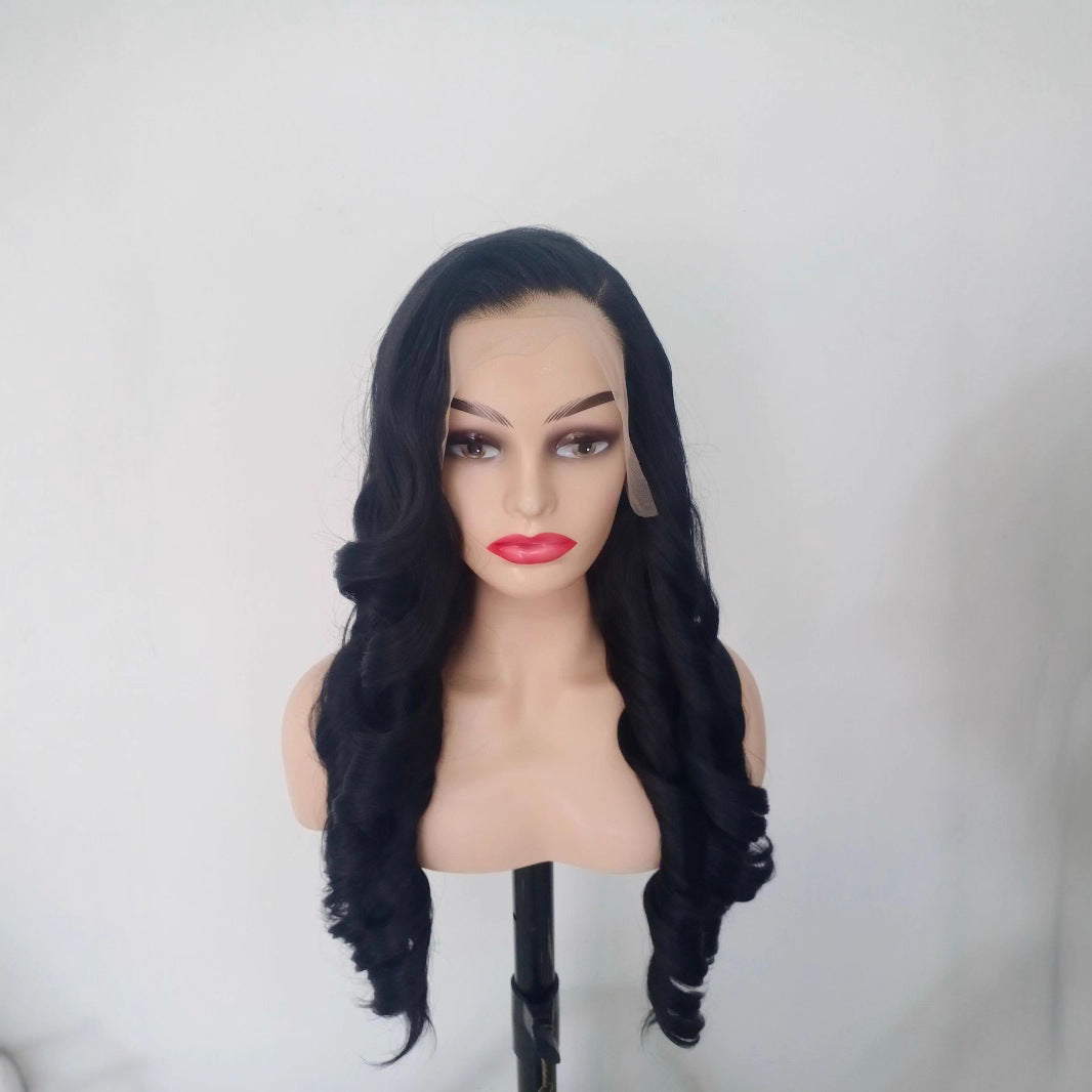 13*4 Lace Front 28 inch Long Black Wavy Hair Wig
