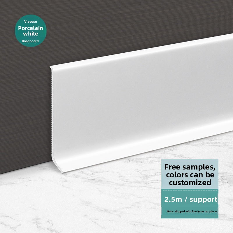 Aluminum alloy self-adhesive skirting board in cream style6cm Diamond-patterned white skirting line8Centimeter skin white metal baseboard