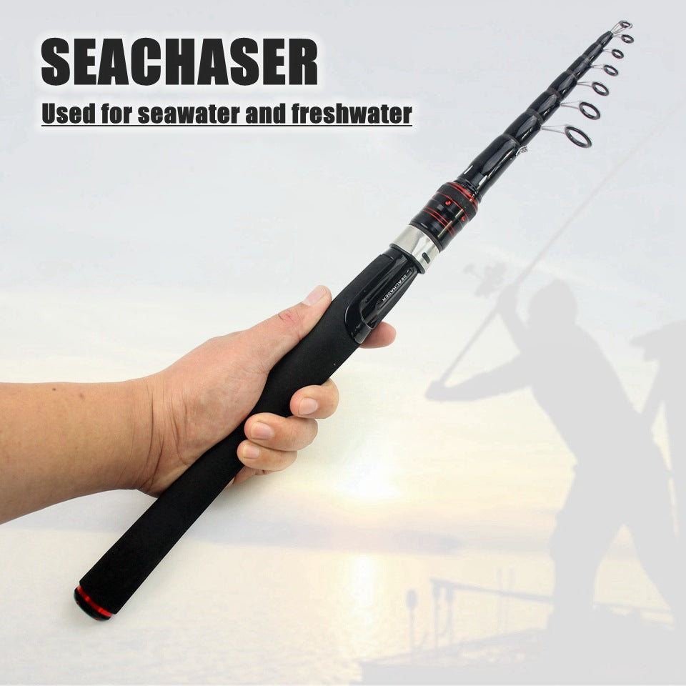 Ultra-short Portable Telescopic Lure Rod Carbon Short Sea Rod Retractable50Centimeter European and American Fishing Gear Manufacturer Wholesale