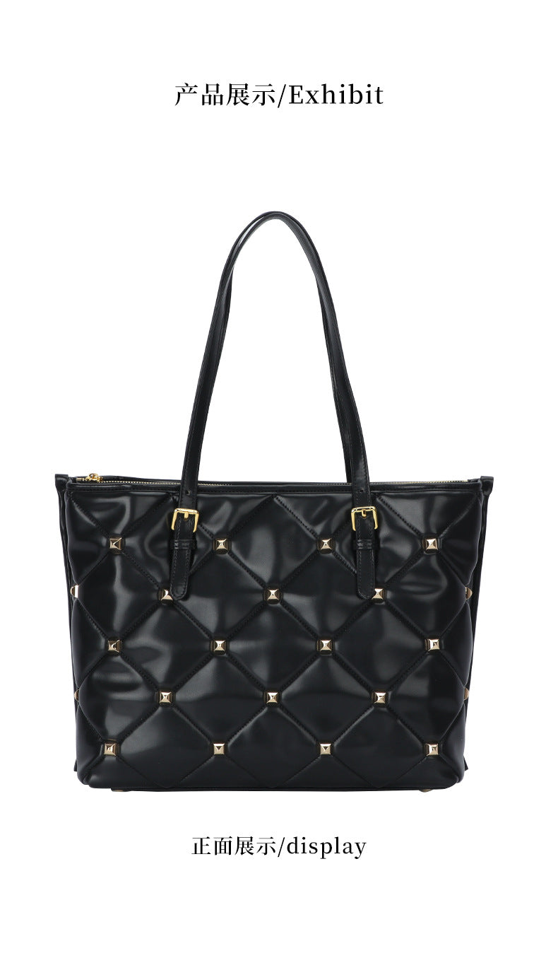 Women's Bag Niche Versatile New Quilted Tote Down Bag Textured Personality Large Capacity Handbag