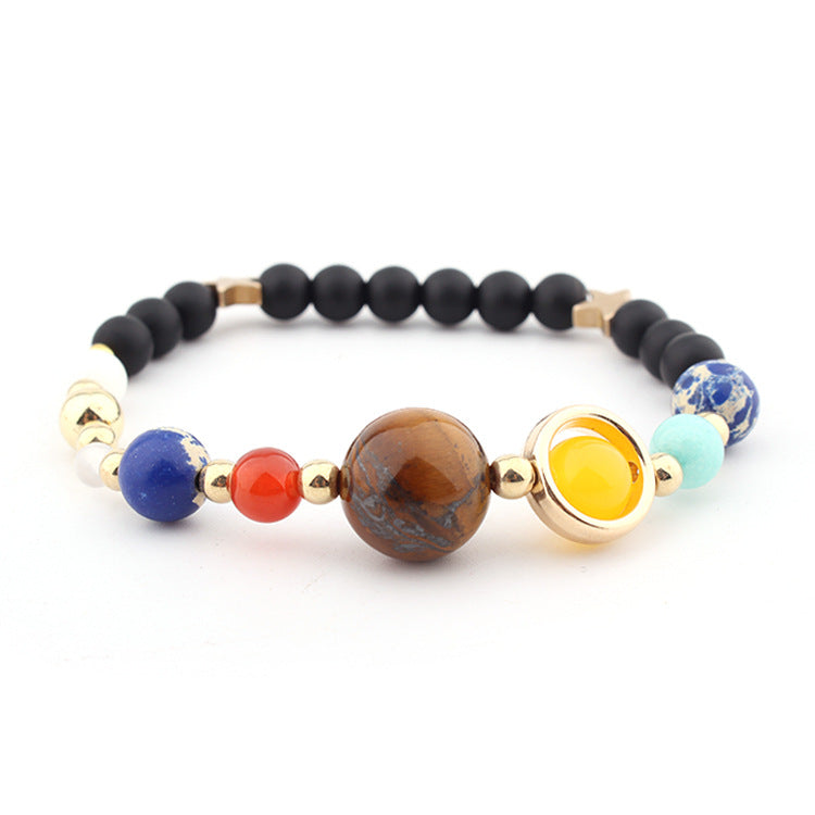 Hot-Selling Universe Galaxy Solar System Eight Planets Bracelet Guardian Star Natural Stone Bead Bracelet Seven Meridians Bracelet