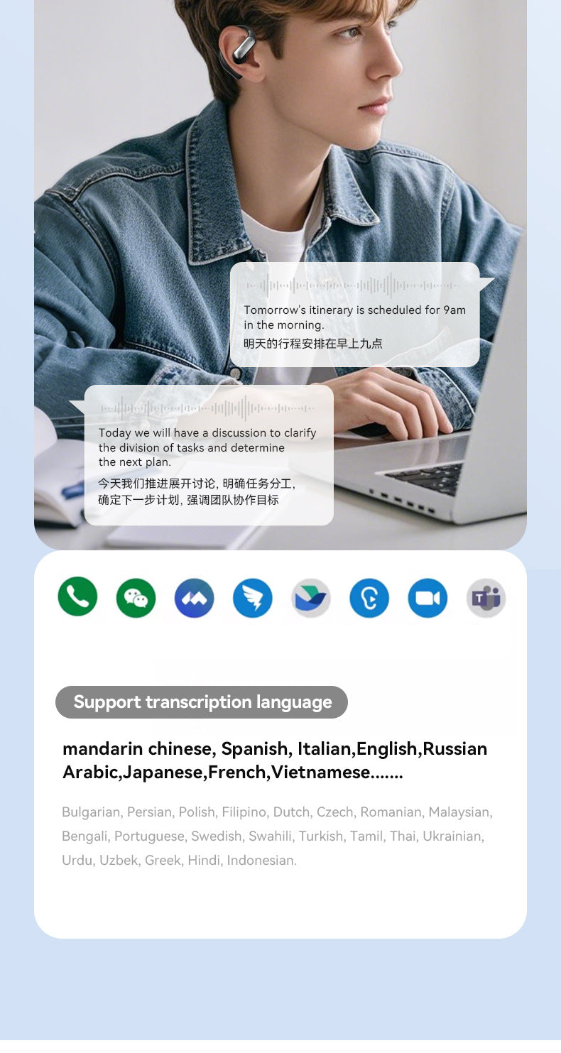 M118New AI Translation Long Battery Life Over-Ear Headphones Non-In-Ear Private Model Noise Cancelling Wireless Bluetooth Headphones