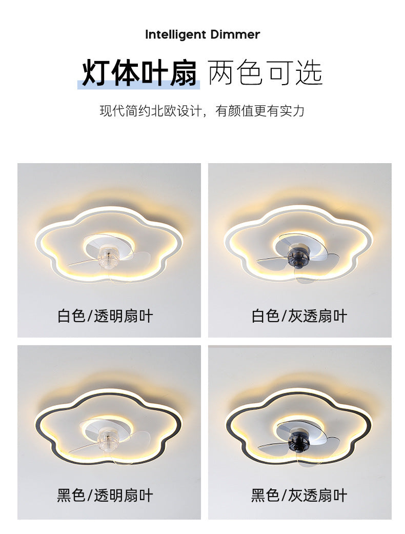 Smart Bedroom Ceiling Fan Light, Ceiling Fan Light, Simple Dining Room Ultra-thin Modern Living Room Household Electric Fan Chandelier