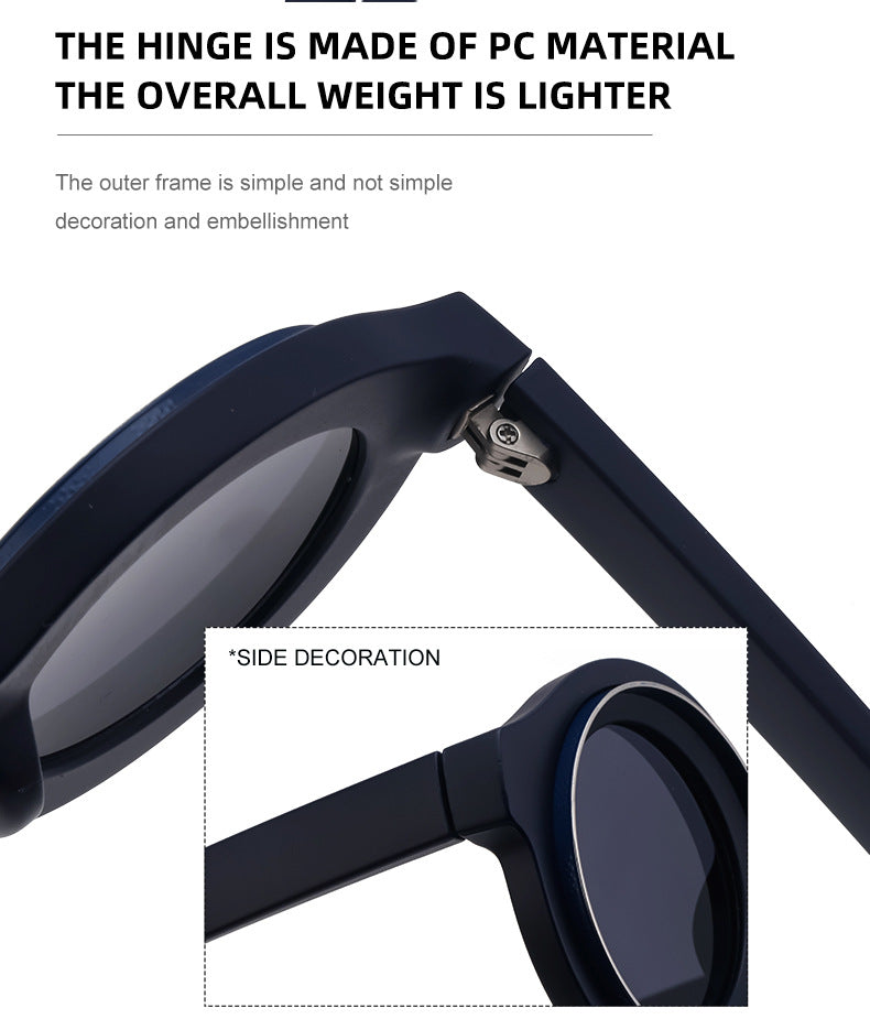 Sunglasses European and American Fashion Round Frame Sunglasses Men's High-end Sunglasses Men's Wholesale sunglasses