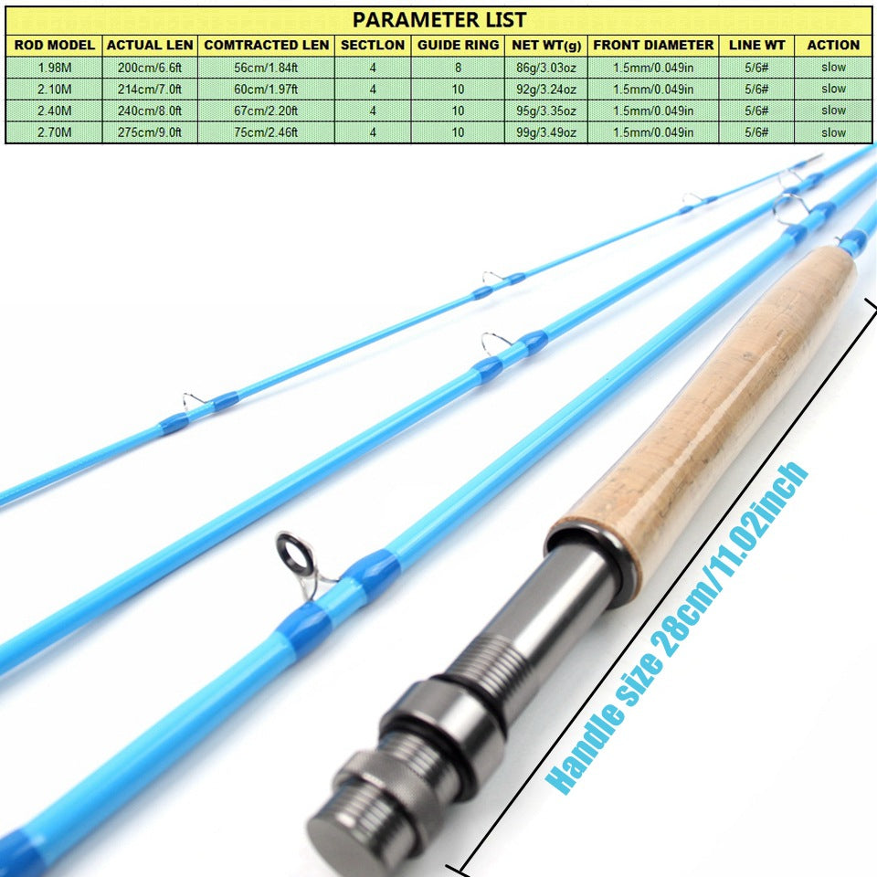 In Stock Fly Fishing Rod5/6#Fly fishing rod carbon ultra-light4Fishing Rod Stream Fishing Rod European and American Popular Fly Fishing