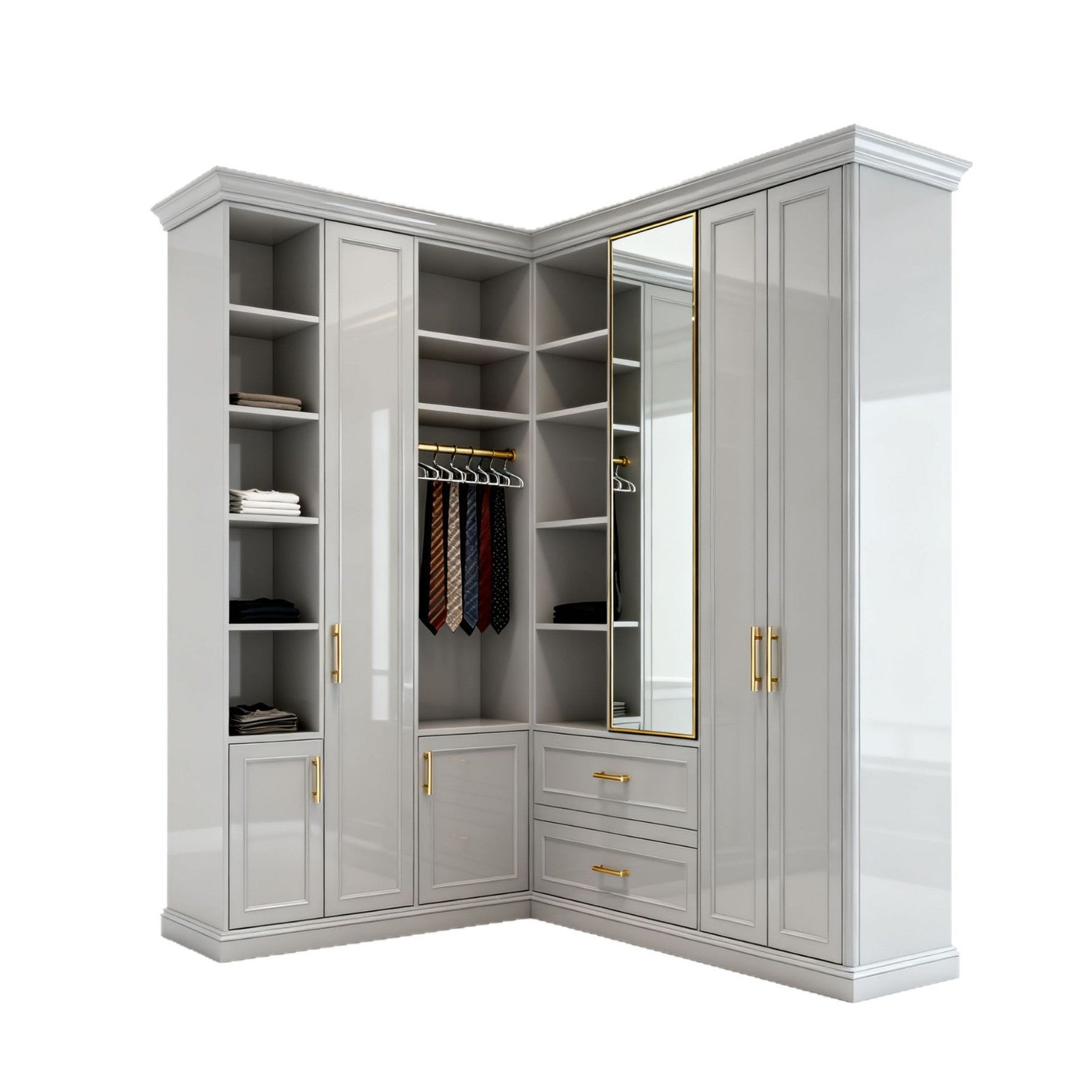 Custom Whole House Walk-in Closet Support Customization with Pictures Simple Modern Aluminum Alloy Wardrobe Source Factory