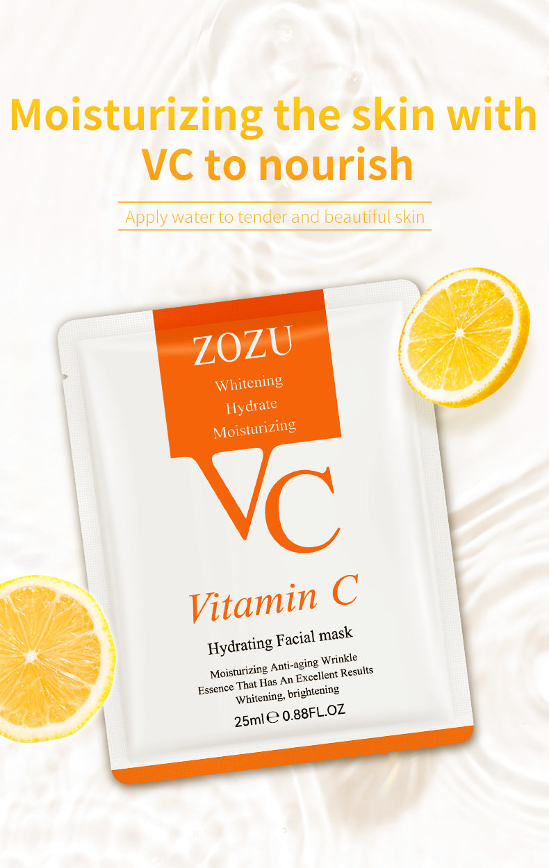 VC Facial Mask ZOZU Vitamin C Hydrating Moisturizing and Nourishing foreign trade skincare products live wholesale - 图片 7