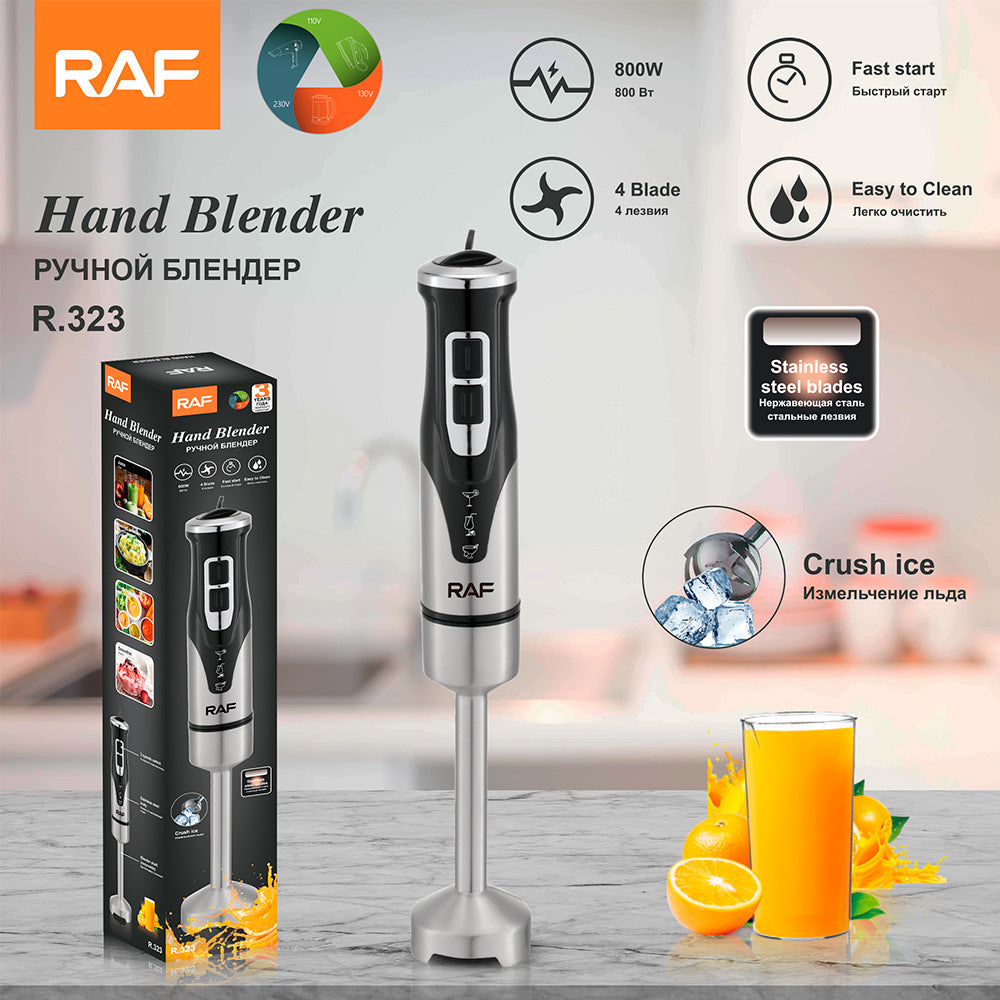 RAF EU Standard Portable Household Food Blender Handheld Electric Stainless Steel Cooking Stick Mixer