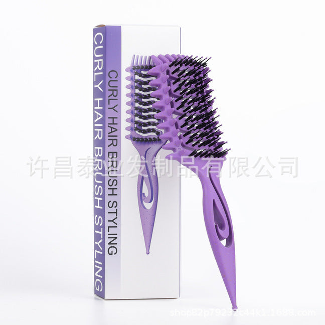 Cross-Border Z Hollow Design Comb Bounce Curl Comb Curly Hair Big Wave Curl Definition Styling Comb Massage Comb Pointed Tail Comb - 图片 16