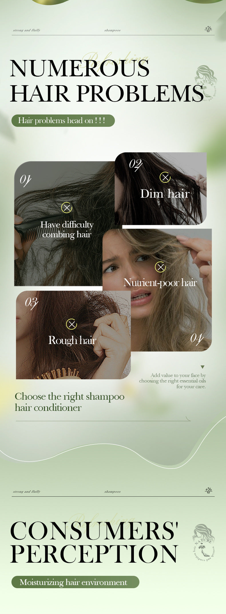 Ginseng and Polygonum Multiflorum Smooth Hair Care Essential Oil60ml SADOER Nourishing Silky Smooth Hair Wholesale - 图片 8