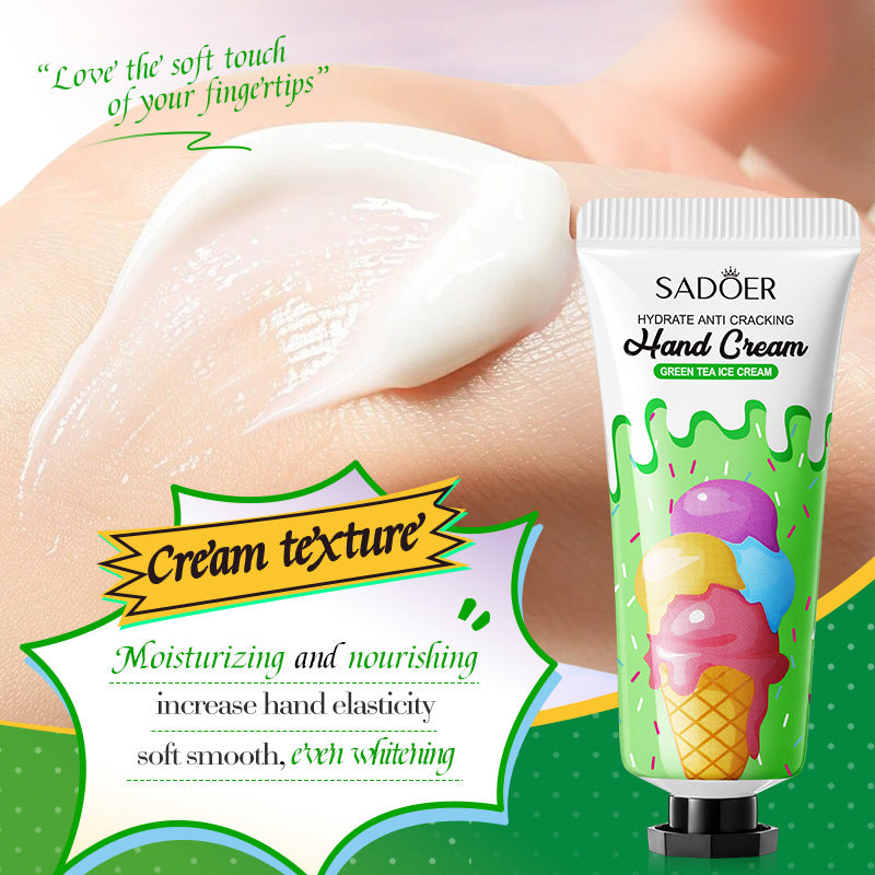 Green Tea Ice Cream Hydrating Hand Cream SADOER Autumn and winter hand cream cross-border foreign trade wholesale - 图片 3