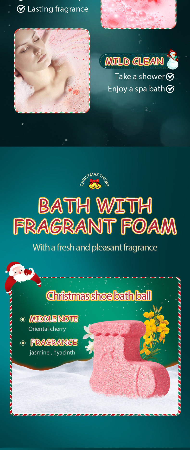 Cross-Border Christmas Stocking Bath Bombs SADOER Deep Cleansing Body Bath Bath Salts Export Manufacturer Wholesale - 图片 13