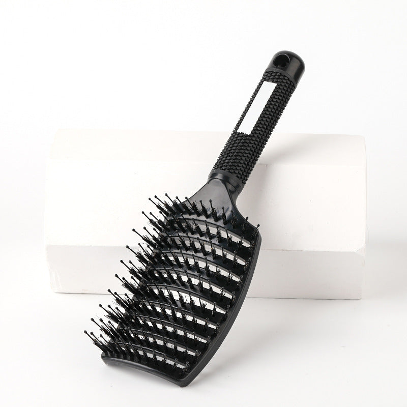 Large Curved Comb, Ribbed Hair Comb, Boar Bristle Curved Massage Comb, Nine-Row Comb, Styling Curling and Smoothing Comb, Cross-Border - 图片 9