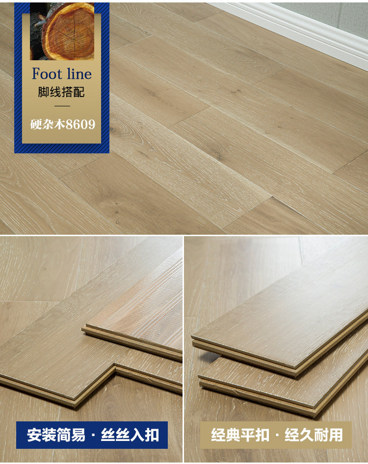 In-stock Solid Oak Flooring from Source Scar Modification Hand Scratch Pattern Original Wood Floor Solid Wood with Dragon Bone Design - 图片 45
