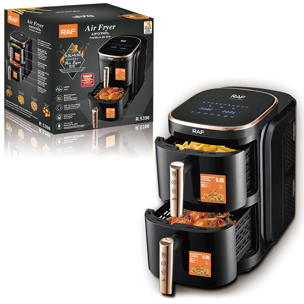RAF European Standard Household Oil-Free Air Fryer Multifunctional Smart Double Layer Oven French Fries Electric Deep Fryer R.5396 - 图片 15